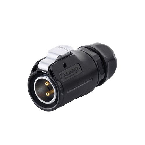 CNLINKO 2 Pin Power Industrial Circular Connector, Male Plug, Fit Furrion RV Solar Port, Outdoor Waterproof IP67, AC DC Signal,